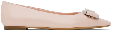 Ferragamo Anz Patent Bow Ballerina Flats In 003 Nylund Pink