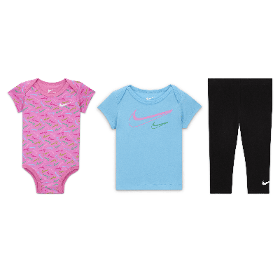 Nike Swoosh Baby (0-9m) 3-piece Logo Bodysuit Set In Multicolor