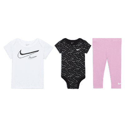 Nike Swoosh Baby (0-9m) 3-piece Logo Bodysuit Set In Multicolor