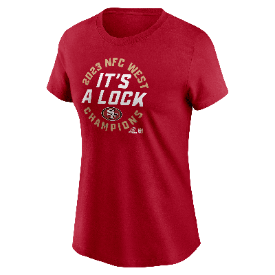 Nike San Francisco 49ers 2023 Nfc West Champions Trophy Collection  Women's Nfl T-shirt In Red