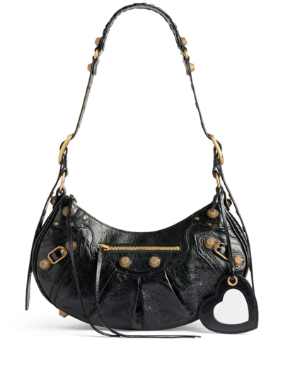 Balenciaga Le Cagole Small Leather Shoulder Bag In Black