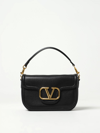 Valentino Garavani Midnight Blue Leather Alltime Shoulder Bag In Black