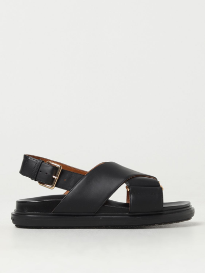 MARNI FLAT SANDALS MARNI WOMAN COLOR BLACK,406770002