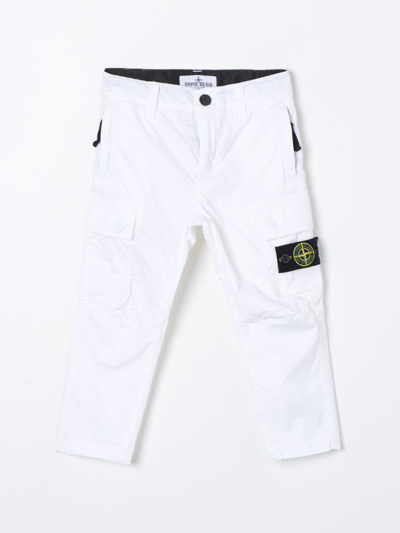 Stone Island Junior Pants  Kids Color White