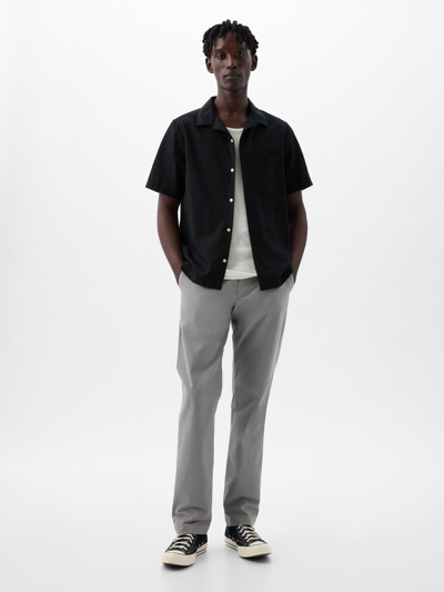 Gap Modern Khakis In Straight Fit With Flex In Pilot Grey