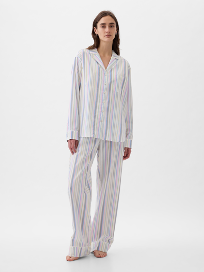 Gap Poplin Pj Shirt In Multi Stripe