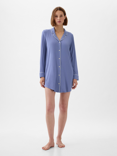 Gap Modal Pj Shirtdress In Larkspur