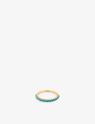 Astrid & Miyu Faux Turquoise-embellished 18ct Yellow Gold-plated Recycled Sterling