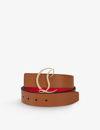 Christian Louboutin Womens Cuoio Cl Logo-buckle Leather Belt