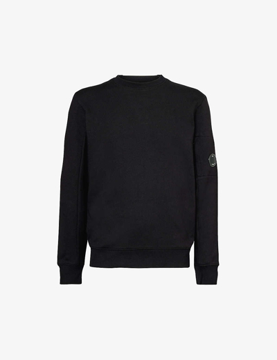 C.p. Company Cp Company Men's Black Goggle Lens-embellished Cotton-jersey Sweatshirt