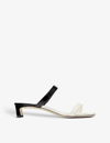 Jimmy Choo Kyda Bicolor Dual-band Slide Sandals In Latte/black