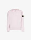 Stone Island Mens Pink Logo-badge Regular-fit Cotton-jersey Hoody
