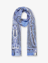 ETRO PAISLEY-PRINT FRINGED CASHMERE AND SILK-BLEND SCARF