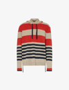 Craig Green Red Landscape Stripe Hooded Sweater With Fringe Detail In Red