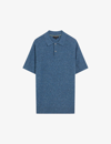 Ted Baker Mens Mid-blue Ustee Marled Knitted Polo Shirt