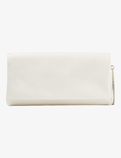 Jimmy Choo Xandra Pearl And Crystal-embellished Leather Clutch Bag In Latte/light Gold