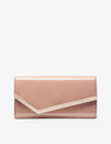 Jimmy Choo Emmie Leather Clutch Bag In Pink/gold