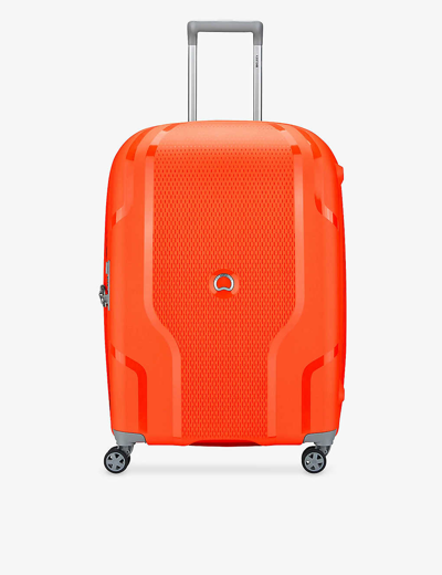 Delsey Tangerine Orange Clavel 4-wheel Expandable Recycled-polypropylene Hard Check-in Suitcase 70cm