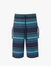 Craig Green Mens Navy Mono-stripe Striped Tassel-embellished Cotton-blend Shorts
