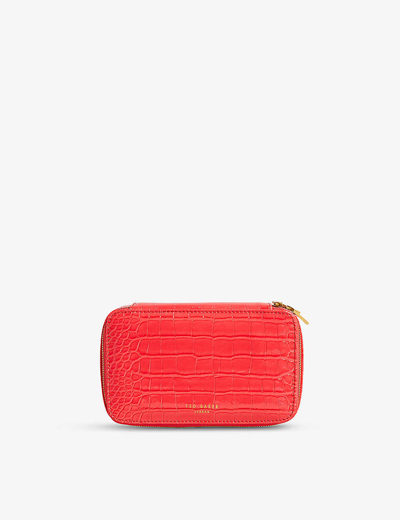 Ted Baker Womens Coral Valenna Croc-effect Faux-leather Jewellery Box