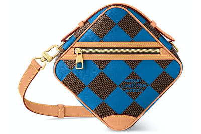 Pre-owned Louis Vuitton Chess Messenger Bag Damier Pop Blue