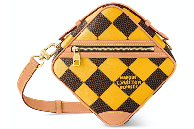 Pre-owned Louis Vuitton Chess Messenger Bag Damier Pop Jaune Mat