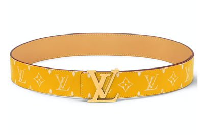 Pre-owned Louis Vuitton Lv Initiales 40mm Reversible Belt Yellow
