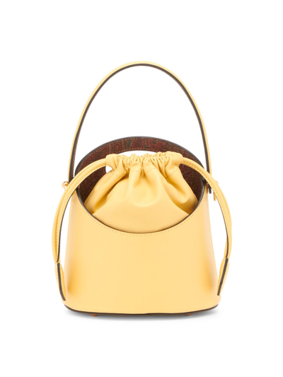 Etro Women's Saturno Crossbody Leather Drawstring Bag In Yellow