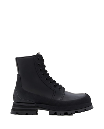 Alexander Mcqueen Black Lace Up Boots