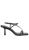 Studio Amelia Black Cross Front 70 Heeled Sandals In Beige