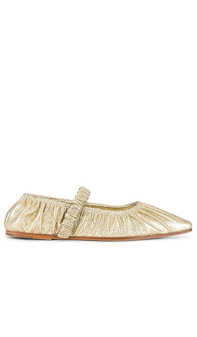 Studio Amelia Zadie Ballet Flat In Metallic Gold