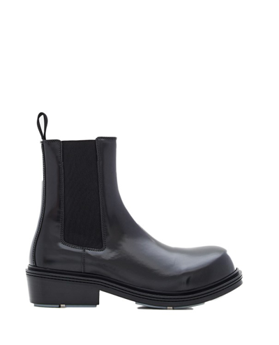 Bottega Veneta Fireman Glossed-leather Chelsea Boots In Black