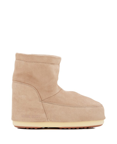 Moon Boot Mb Icon Low Nolace Suede Mid Boots In Neutrals