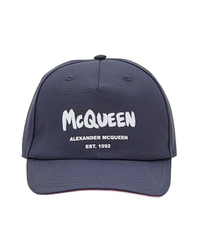 Alexander Mcqueen Blue Visor Hat