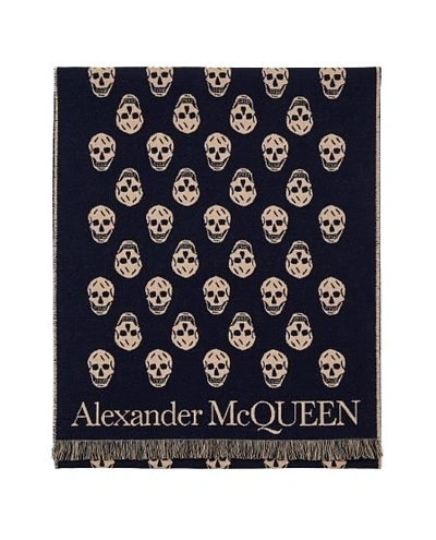 Alexander Mcqueen Multi-skull Scarf In Black
