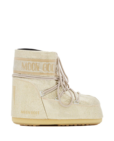 Moon Boot Icon Low Glitter Boots In Neutrals