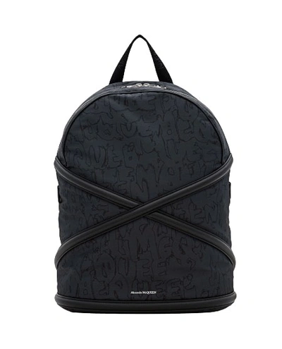 Alexander Mcqueen Adjustable Padded Shoulder Harness Backpack In Black