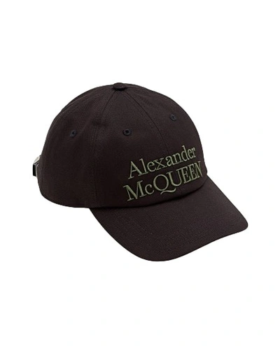 Alexander Mcqueen Branded Baseball Cap With Curved Peak In Black
