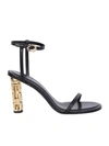 GIVENCHY G CUBE HEELED BLACK SANDALS