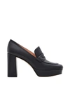 GIANVITO ROSSI GIANVITO ROSSI ROUEN LEATHER LOAFERS WITH HEEL