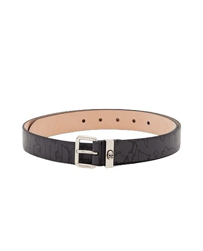 Alexander Mcqueen Black Leather Belt In Neutrals