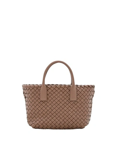 Bottega Veneta Mini Cabat Leather Tote Bag In Brown