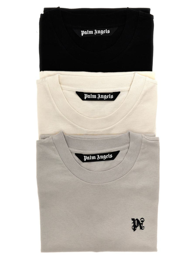 Palm Angels 3-pack Monogram T-shirt In Multicolour