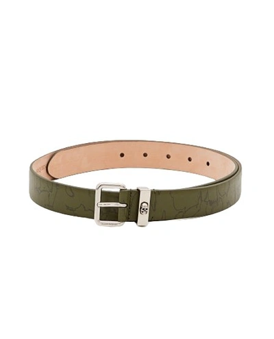 Alexander Mcqueen Skull Loop Leather Belt In Green