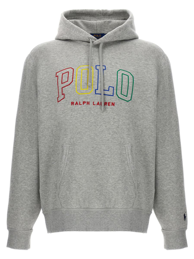 Polo Ralph Lauren Logo Hoodie In Grey