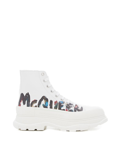 Alexander Mcqueen White Lace-up Boots