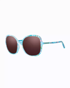 Lilly Pulitzer Norah Sunglasses In Blue Ibiza Aqua La Vista