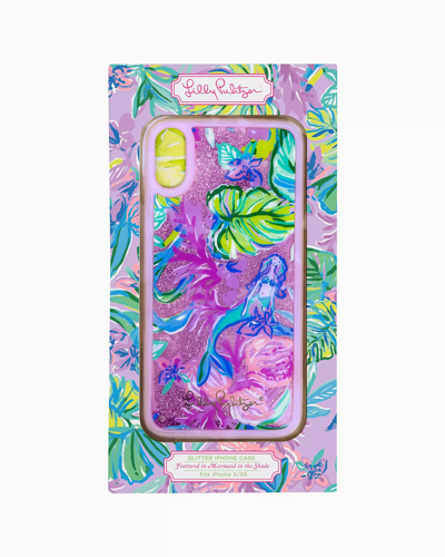 Lilly Pulitzer Glitter Iphone X/xs Case In Amethyst Tint Mermaid In The Shade