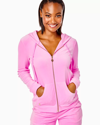 Lilly Pulitzer Larina Velour Zip-up Hoodie In Lilac Rose
