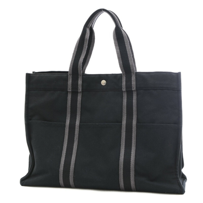Hermes Hermès Herline Black Canvas Tote Bag ()